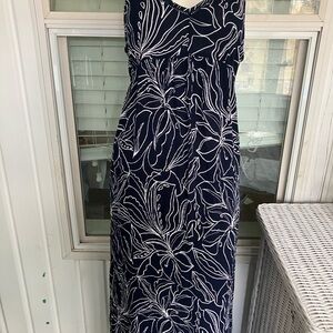Patrons of Peace Navy and White Maxi Dress